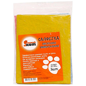 Салфетка универсальная Рыжий Кот 310215 вискозная 30*38 см 3 шт