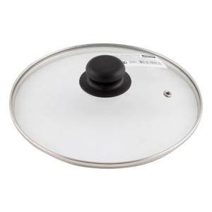 Крышка Mallony 987016 с ручкой стеклянная металлический обод паровыпуск 22 см