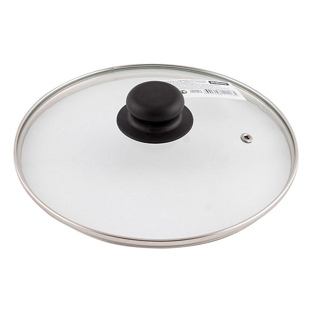 Крышка Mallony 987016 с ручкой стеклянная металлический обод паровыпуск 22 см