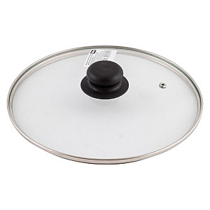 Крышка Mallony 987017 с ручкой стеклянная металлический обод паровыпуск 24 см