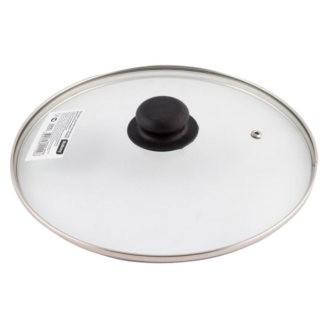 Крышка Mallony 987018 с ручкой стеклянная металлический обод паровыпуск 26 см