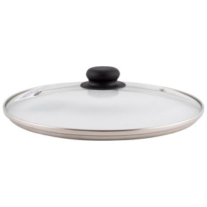 Крышка Mallony 987018 с ручкой стеклянная металлический обод паровыпуск 26 см