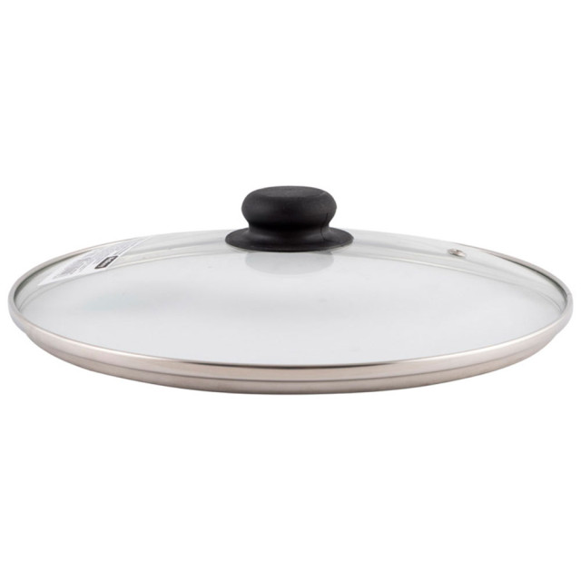 Крышка Mallony 987018 с ручкой стеклянная металлический обод паровыпуск 26 см