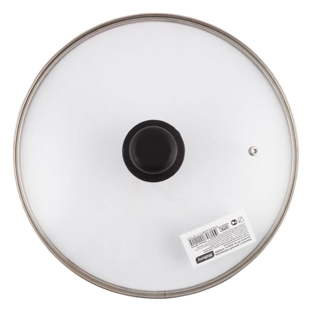 Крышка Mallony 987019 с ручкой стеклянная металлический обод паровыпуск 28 см