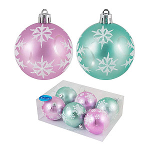 Набор шаров Волшебная страна 003329 8 см мятный-розовый 6 шт