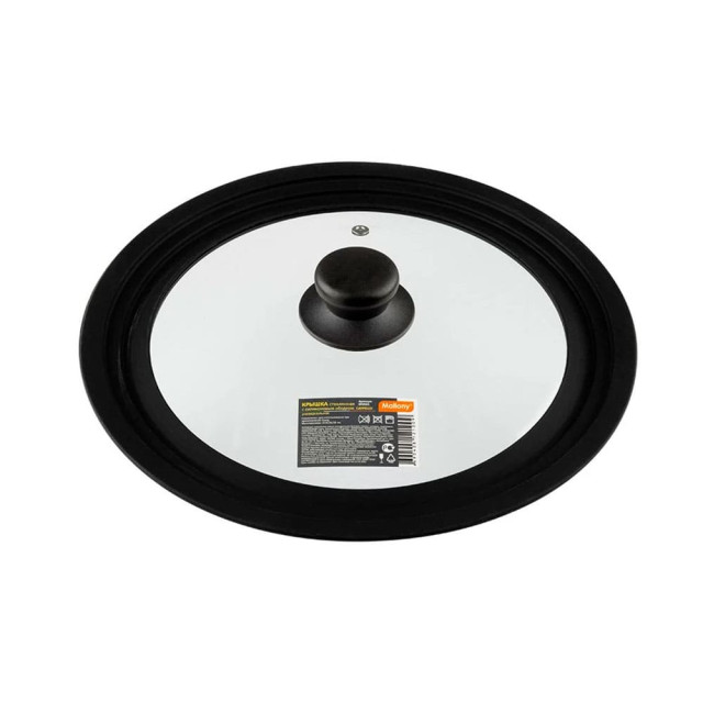 Крышка универсальная Mallony Cappello 003581 из закаленного стекла с силиконовым ободком мультиразмер 24 26 28 см