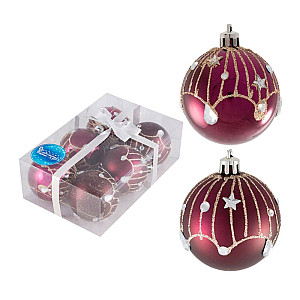 Набор шаров Волшебная страна Блеск 007483 6 см сиреневый 6 шт