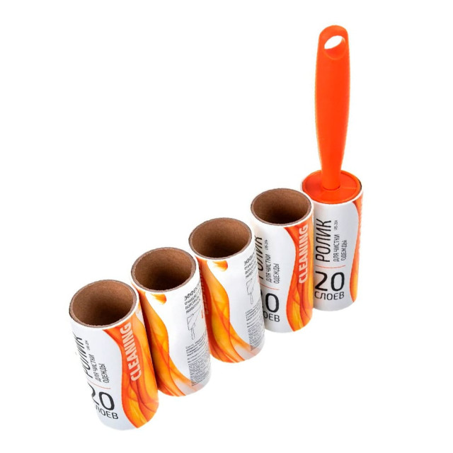 Набор для чистки одежды Рыжий кот LRS-204 092501 ролик и 4 сменных блока