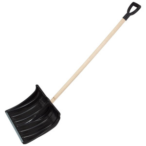Лопата снеговая 183777 пластиковая с деревянным черенком 500*375 мм