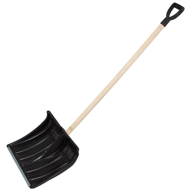 Лопата снеговая 183777 пластиковая с деревянным черенком 500*375 мм
