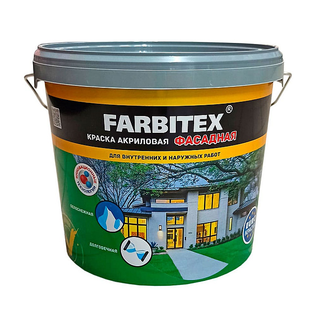 Краска Farbitex акриловая фасадная 6 кг