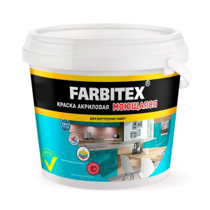 Краска Farbitex акриловая моющаяся 3 кг
