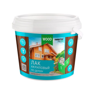 Лак Farbitex Profi Wood акриловый универсальный по дереву 0.9 л