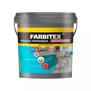Краска Farbitex акриловая моющаяся 1.1 кг