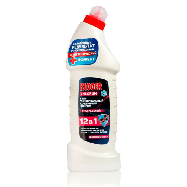 Средство для сантехники Kloger Chlorum 12в1 гель Лайм 0.75 л Средство для сантехники Kloger Chlorum 12в1 гель Лайм 0.75 л