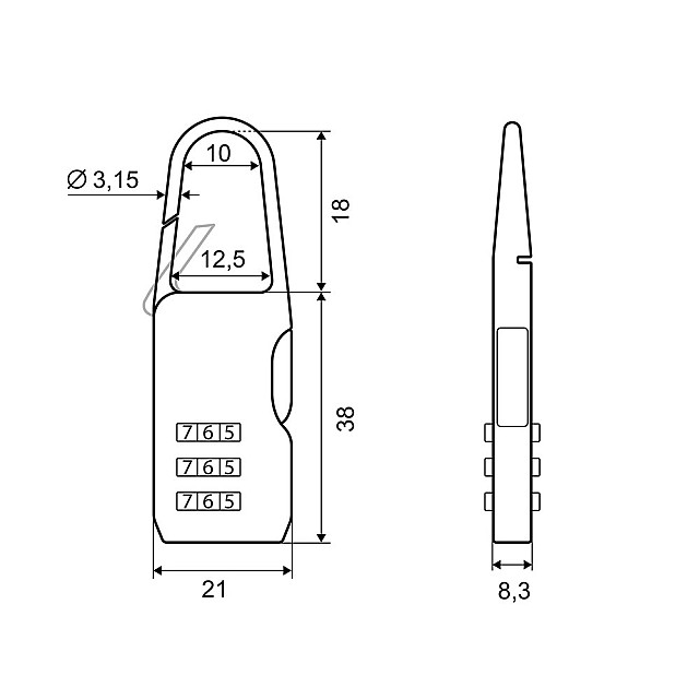 Замок навесной Palladium 204V-20 кодовый