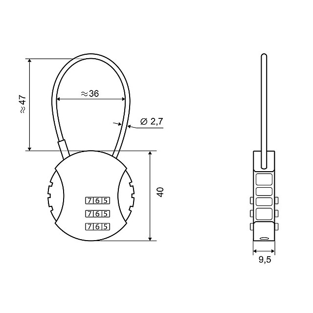 Замок навесной Palladium 208V-35 кодовый