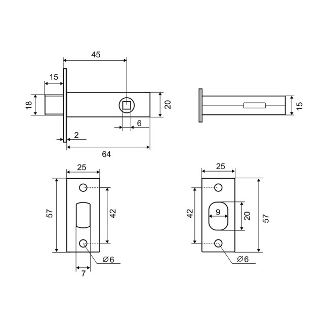 Комплект для двери Фабрика Замков FZ SET 49L 100 GF