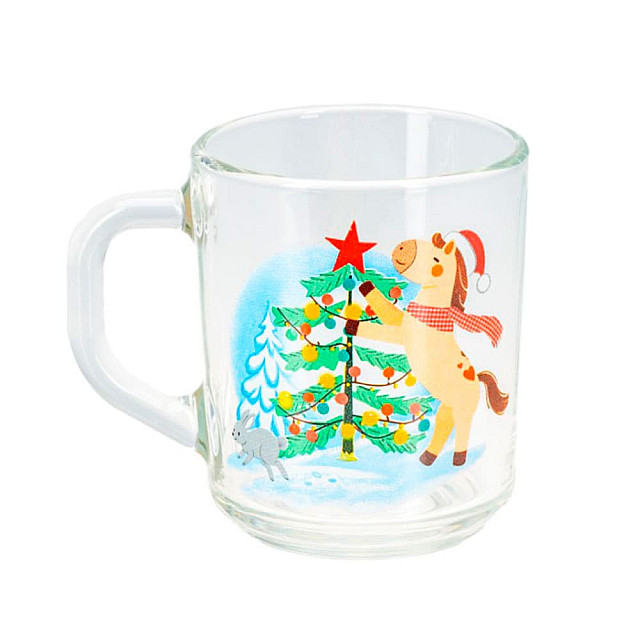 Кружка ОСЗ Green tea. Лошадка - новый год 07с1335 стеклянная 200 мл