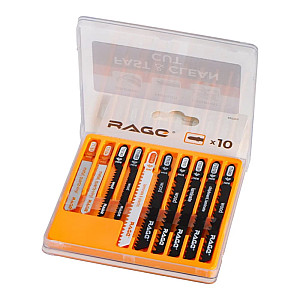 Набор пилок для лобзика RAGE 552201 по дереву металлу и ламинату 10 шт