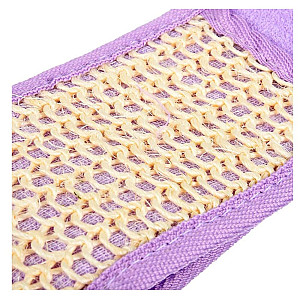 Мочалка Банные штучки 40098 из сизаля лента с сегментами хлопка с веревочной ручкой 8*70 см