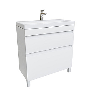 Тумба напольная Iddis Zodiac с умывальником с ящиками белая 80 см