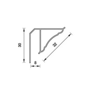 Плинтус потолочный Ideal Ламини 001-G белый глянец для панелей 8 мм 3 м
