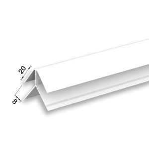 Угол наружный Ideal Ламини 001-G 8 мм для панелей белый глянец 3 м