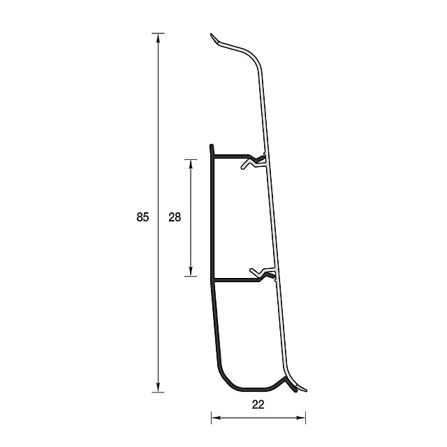 Плинтус Ideal Деконика Д85 253 ясень серый