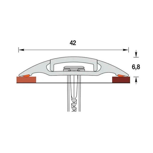 Порог Ideal 206 дуб коньячный с монтажным каналом 42 мм 1.6 м