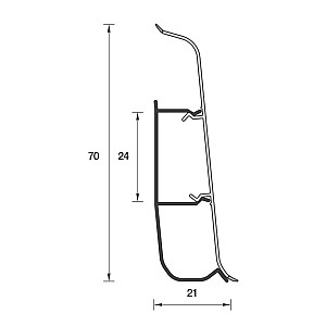 Плинтус Ideal Деконика 186 алюминий 70 мм 2.2 м