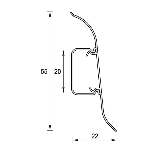 Плинтус Ideal Классик К55 296 орех серый 2.2 м
