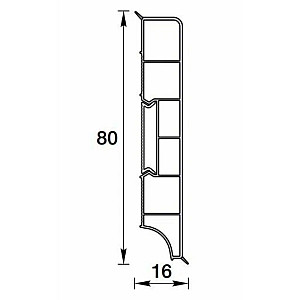 Плинтус Ideal Дюра 001 белый прямоугольный 80 мм 2.2 м