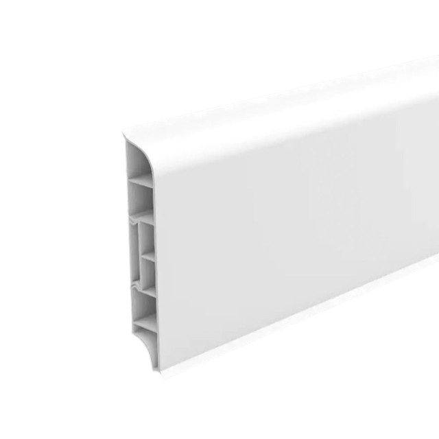 Плинтус Ideal Дюра 001 белый округлый 80 мм 2.2 м