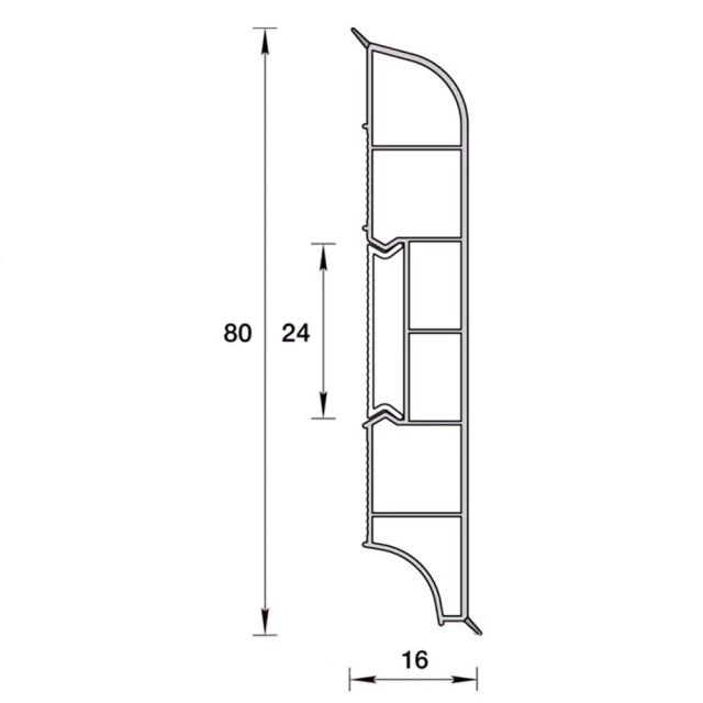 Плинтус Ideal Дюра 001 белый округлый 80 мм 2.2 м