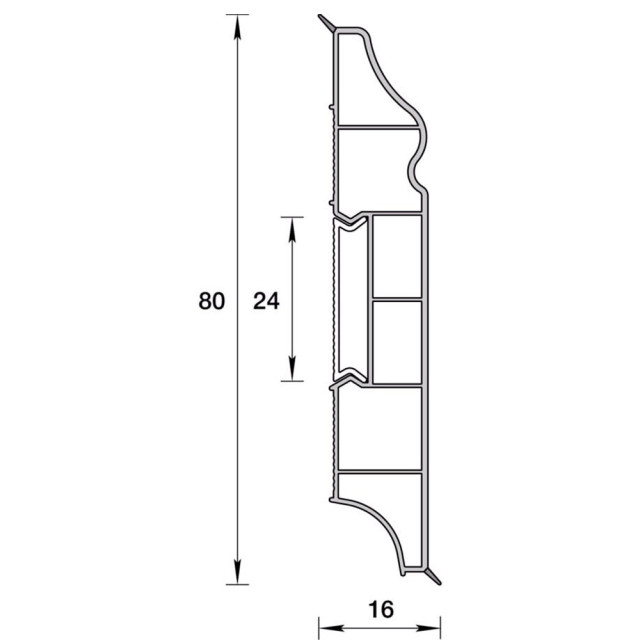 Плинтус Ideal Дюра 001 белый фигурный 80 мм 2.2 м