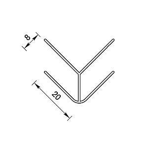 Угол наружный Ideal Ламини 551 8 мм для панелей цемент 3 м