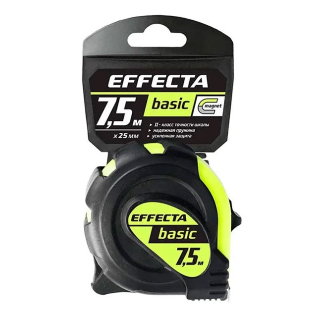 Рулетка Effecta Basic 577525 25 мм*7.5 м с магнитом