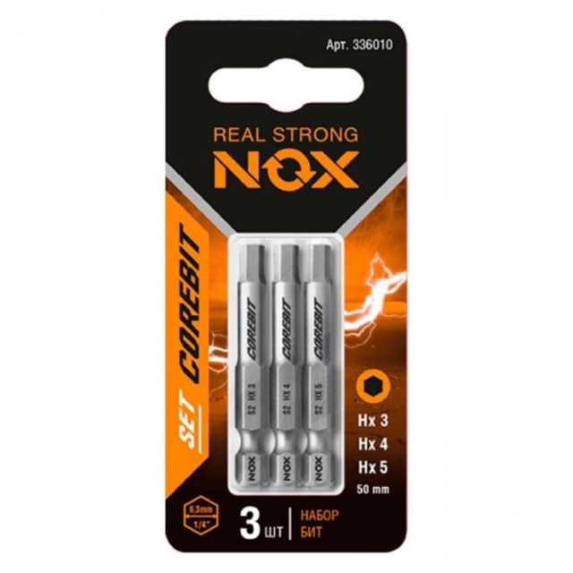 Набор бит Nox Corebit 336010 E6.3 HX3 HX4 HX5 50 мм 3 шт Набор бит Nox Corebit 336010 E6.3 HX3 HX4 HX5 50 мм 3 шт