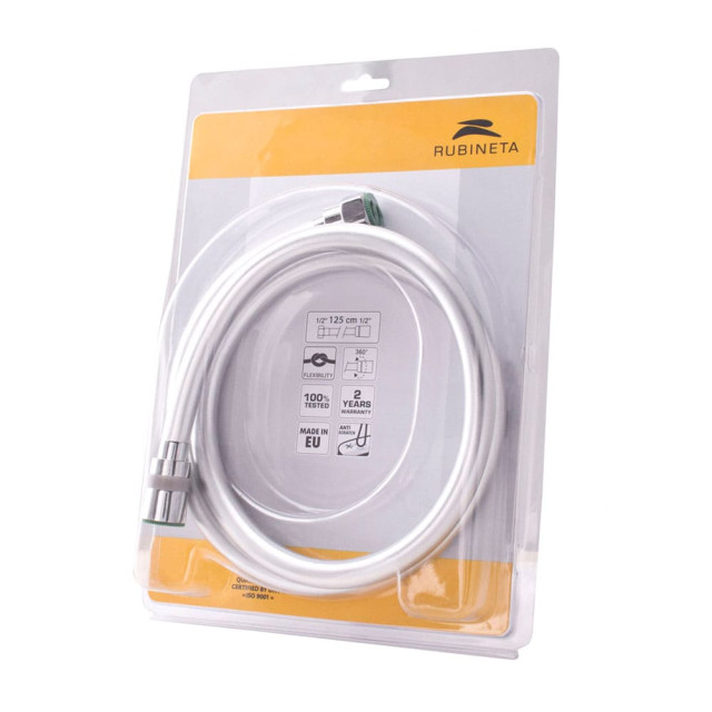 Шланг душевой Rubineta 600056 ПВХ серебристый 125 см Шланг душевой Rubineta 600056 ПВХ серебристый 125 см