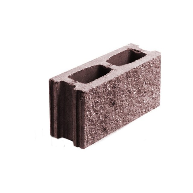 Камень бетонный обычный лицевой 1КБОЛ-ЦП-8-2к п11 коричневый 2%