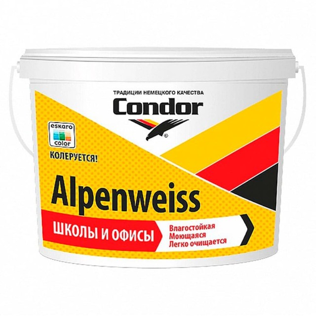 Краска Condor Alpenweiss моющаяся белая 15 кг