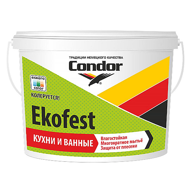 Краска Condor Ekofest кухня и ванная белая 3.75 кг