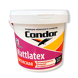 Краска Condor Mattlatex латексная моющаяся белая 1.5 кг