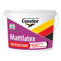 Краска Condor Mattlatex латексная моющаяся белая 3.75 кг