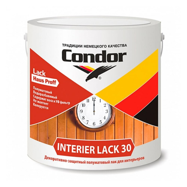 Лак Condor Interier Lack-30 ВД-АК для интерьеров полуматовый 0.4 кг