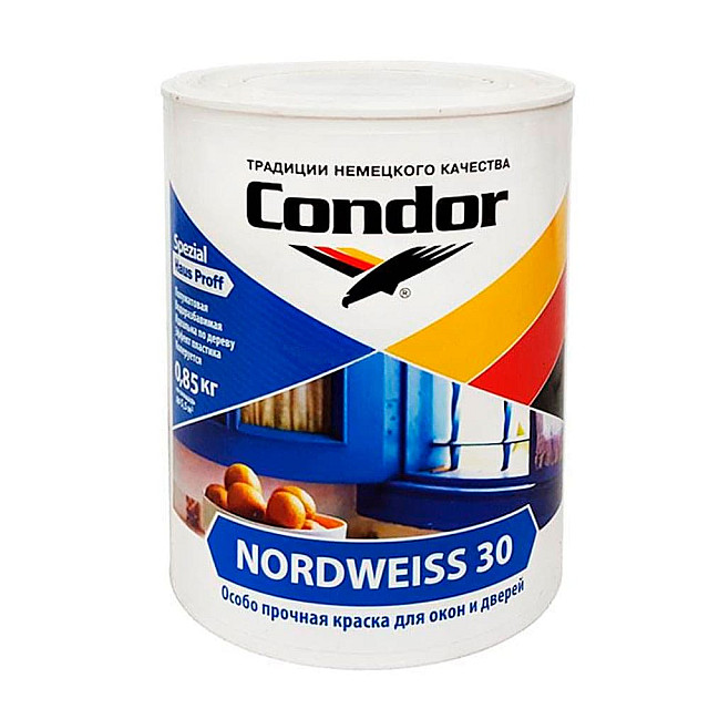Краска Condor Nordweiss-30 для окон и дверей 0.85 кг
