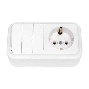 Блок Bylectrica Пралеска 3В-РЦ-531 выключатель 3 клавиши + розетка с заземлением белая