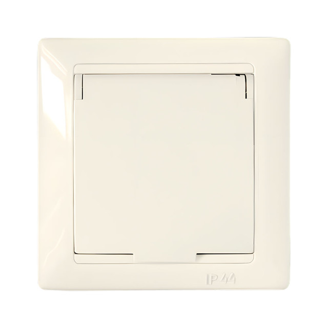 Розетка Bylectrica Стиль РС16-312 1 место с заземлением брызгозащищенная бежевая