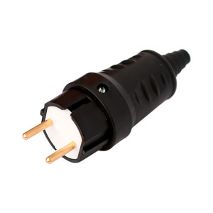 Вилка Bylectrica В6-387 без заземления 6А 250В черная